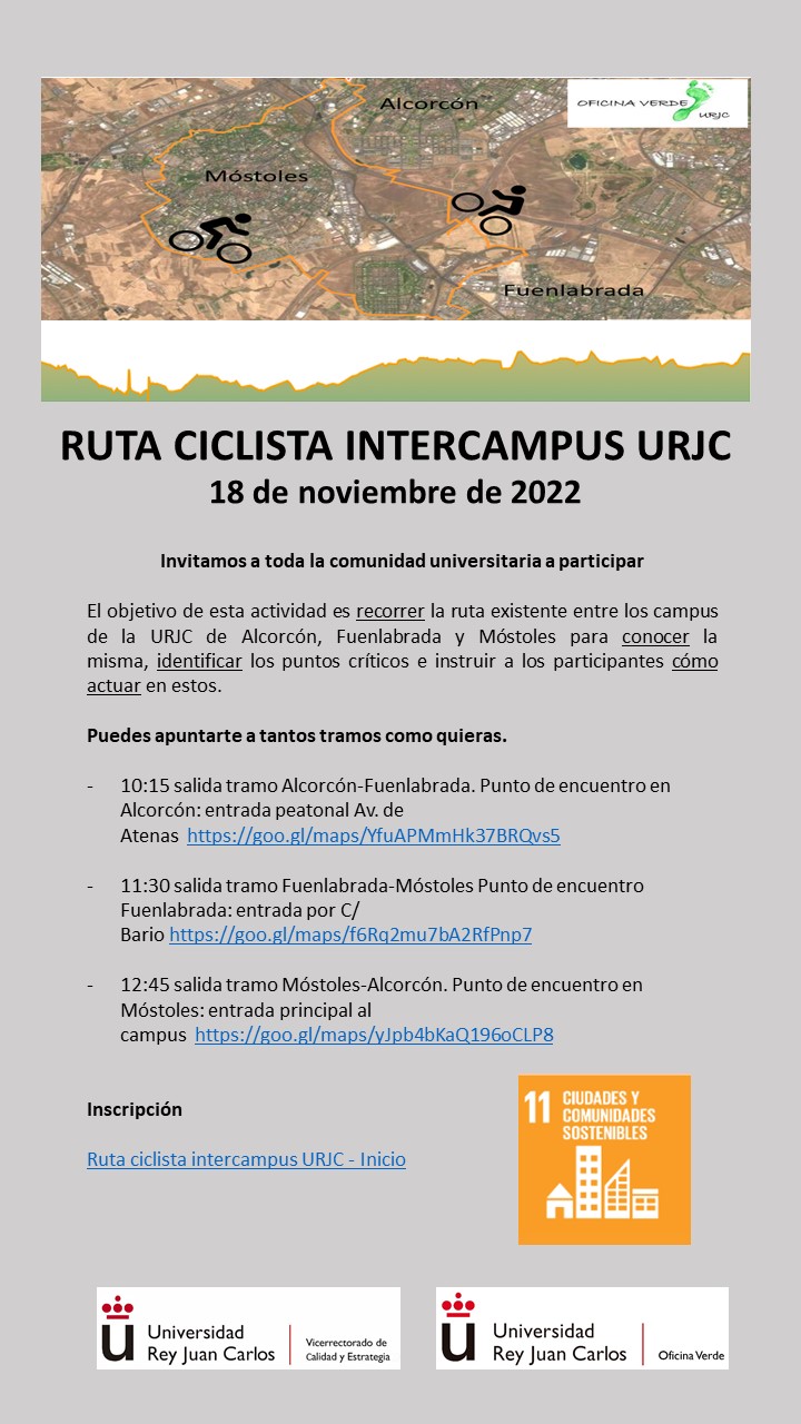 Cartel ruta ciclista intercampus URJC