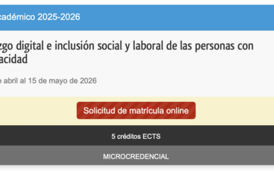 ABIERTA MATRÍCULA DE LA TERCERA Y ÚLTIMA MICROCREDENCIAL DEL CICLO IMPULSADO POR UNIDIS SOBRE LIDERAZGO DE LAS PERSONAS CON DISCAPACIDAD