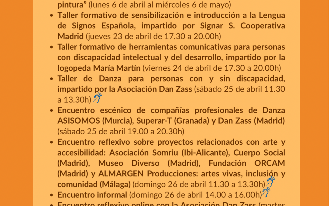 ENCUENTRO NACIONAL COMUNITARIO DE ARTE Y ACCESIBILIDAD (del 23 al 28 de abril)