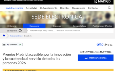 Primera Edición de los Premios «Madrid Accesible: Innovación y Excelencia al Servicio de Todas las Personas»