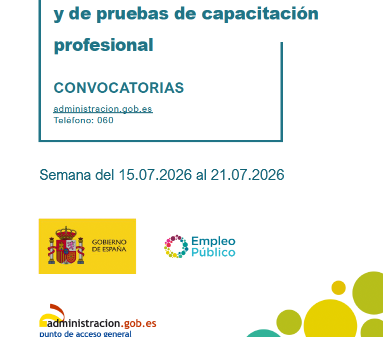 Boletín semanal de empleo público y Quincenal de Subvenciones. 15 de julio