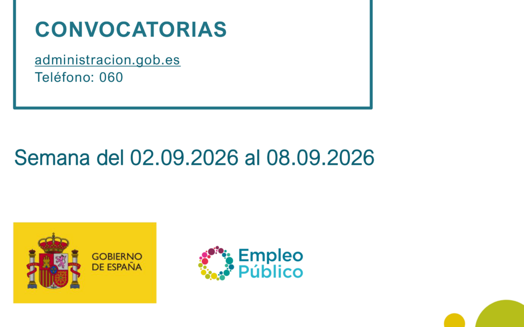 Boletín semanal de empleo público y Quincenal de Subvenciones. 2 de septiembre