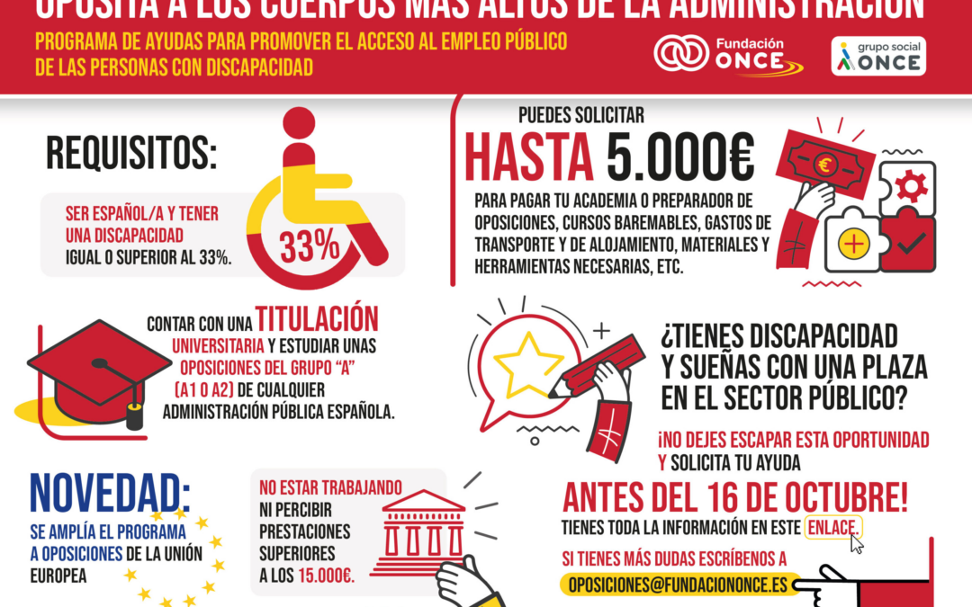 V convocatoria del Programa de Ayudas para el Acceso al Empleo Público de Personas con Discapacidad
