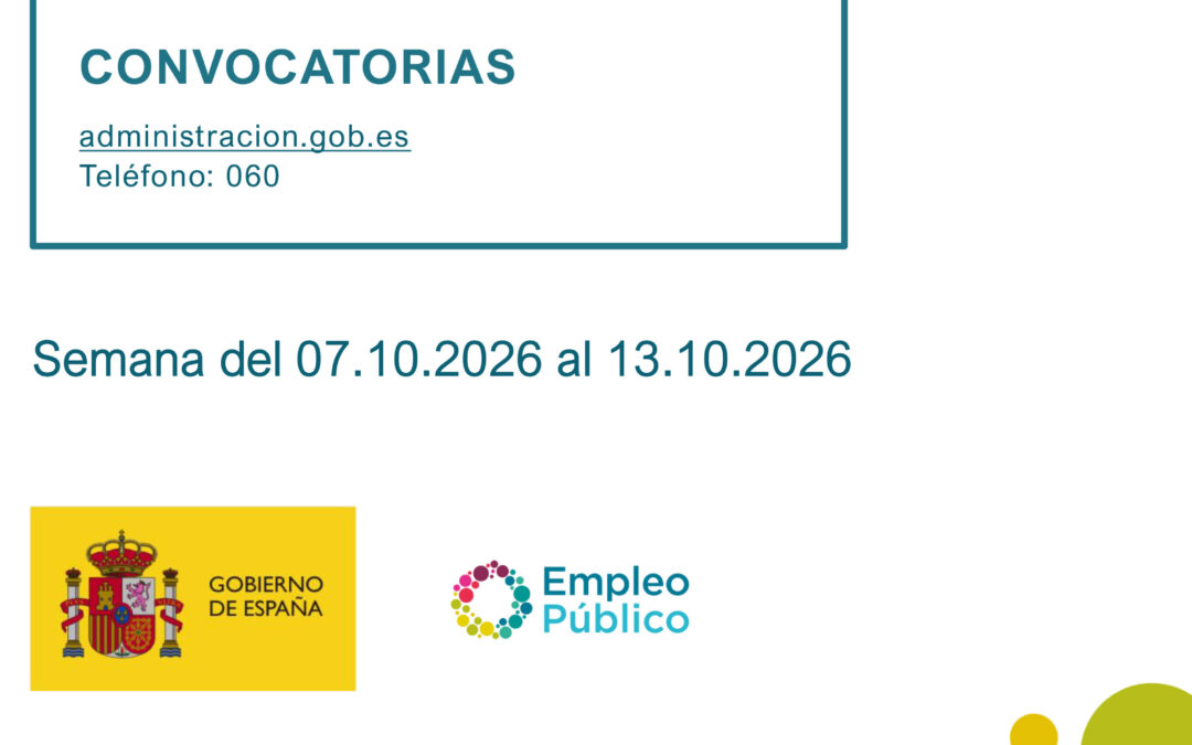 Boletín semanal de empleo público y Quincenal de Subvenciones. 7 de octubre