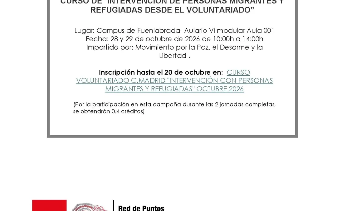 Curso de «Intervención de personas migrantes y refugiadas desde el voluntariado»