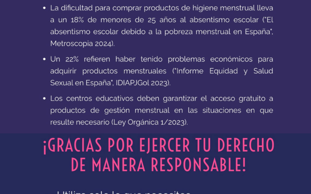 ¿Sabias que la pobreza menstrual es  una realidad también en España?